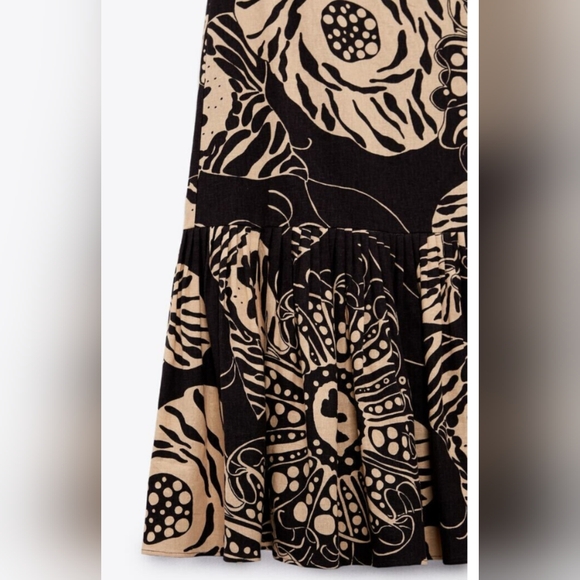 NWT Linen Blend Printed Skirt - Picture 3 of 4